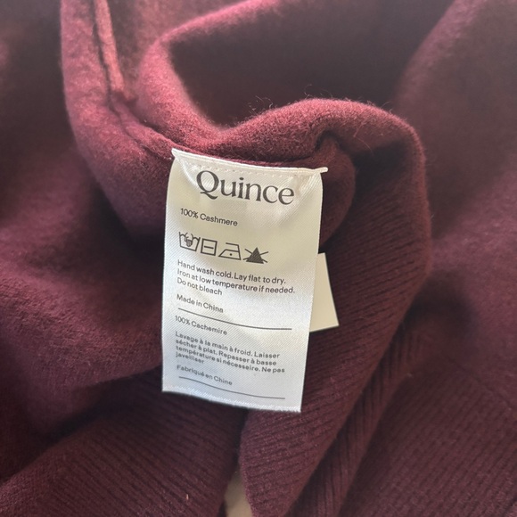 Quince Mongolian Cashmere Full Zip Hoodie Rich Burgundy NWT Multiple Sizes - Picture 11 of 14